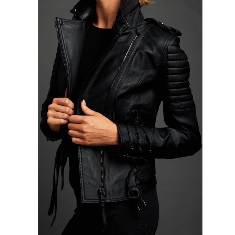Boda Skins Jaws leather jacket UK size 12.
